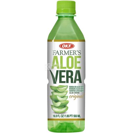 OKF, Farmer's Aloe Vera Original, 0,5 л, ОКФ, Фармерс, Напиток соковый на основе сока и мякоти алоэ, негазированный, ПЭТ 