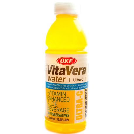 OKF, Vita Vera Water Ultra-C, 0,5л, ОКФ, Вода з соком лимона, з вітаміном С, негазована, ПЕТ