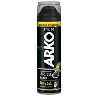 Arko Men, 200 мл,  Гель Черный для бритья, 2 в 1