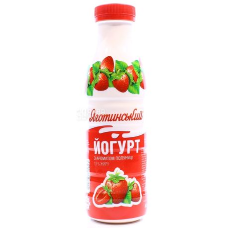 Яготинський, Йогурт питний, З ароматом полуниці, 1,5%, 400 г