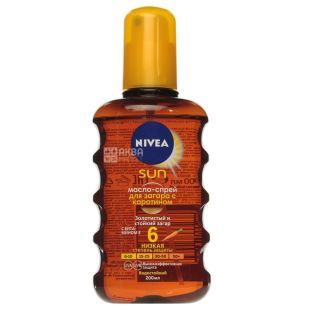 Nivea Sun SPF6, 150 мл, Масло-спрей для загара, с каротином