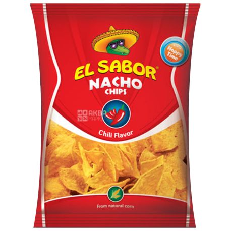 El Sabor, Chilli Nachos Chips, 100 g