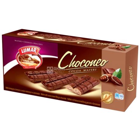 Вафельные палочки, Чоконео какао  с кремом со вкусом шоколада, 180 г, ТМ Lumar