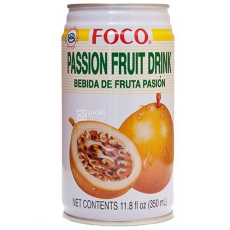 Foco, Passion fruit, 0,35 л, Фоко, Напій соковий, Маракуйя, ж/б