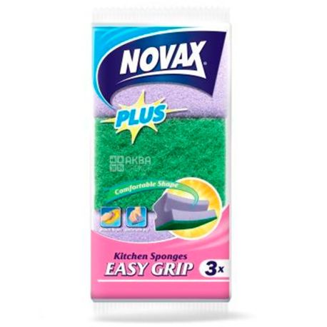 Novax, 3 шт., Губки кухонні профільовані