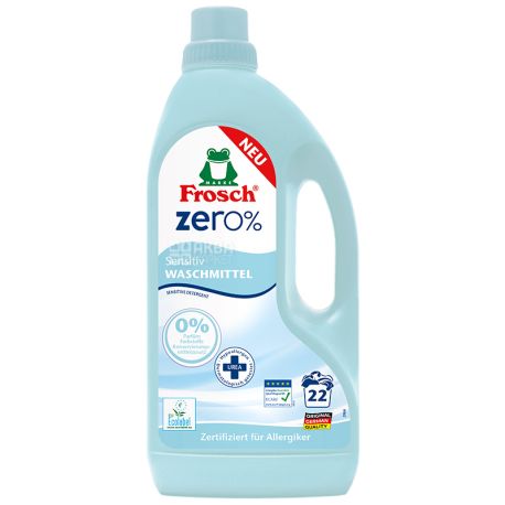 Frosch Zero Sensitiv, 1,5 л, Гель для стирки цветной одежды, Фрош