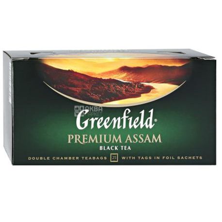 Greenfield, Premium Assam, 25 пак., Чай Гринфилд , Премиум Ассам , черный