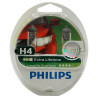 Philips Extra Lifetime, Автолампа галогенная, 60/55 ВТ, H4, 12 V, упаковка 2 шт