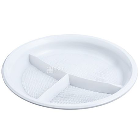  Promtus, Plastic plate for 3 divisions Ø 20 cm, 100 pcs.