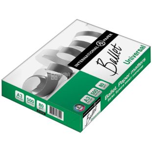 Ballet Universal, бумага офисная, белая, А3, 80 г/м2, класс С+, 5 пачек по 500 л