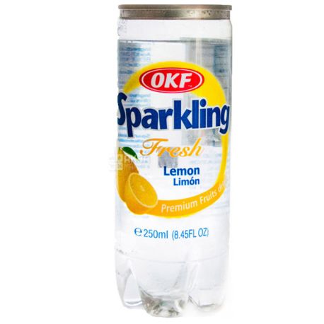 OKF, Sparkling Lemon, 0,25 л, ОКФ, Игристый лимон, Напиток соковый, газированный, ж/б