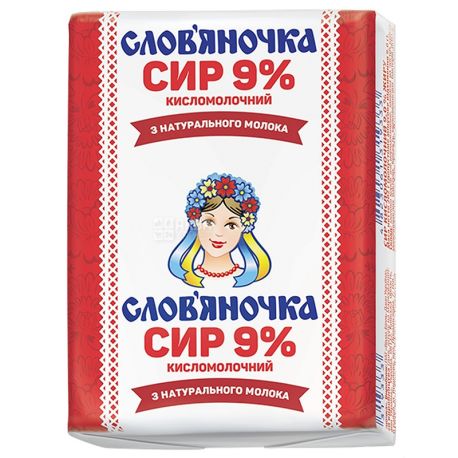 Slovyanochka, sour-milk curd cheese, 9%, 202 g