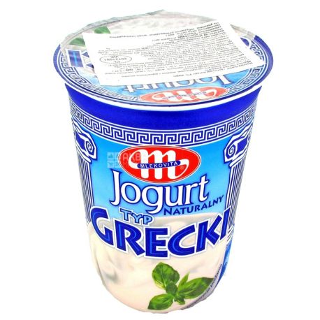Йогурт греческий, натуральный, 9%, 400 г, ТМ Mlekovita