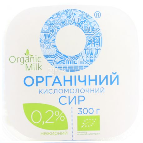 Organic Milk, 300 г, Сир кисломолочний, 0,2%