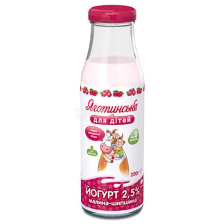 Yagotinsky, Yoghurt, for children, raspberry-rosehip, 2.5%, 200 g