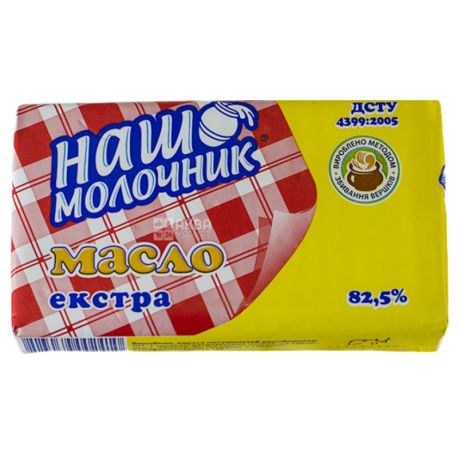 Наш молочник, 180 г, Масло солодковершкове, екстра, 82,5%