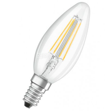 Osram LED, Filament lamp, E14 base, 4 W, 2700K, 220V, warm glow, 470 Lm