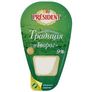 President Творожная традиция творог 9%, 250г