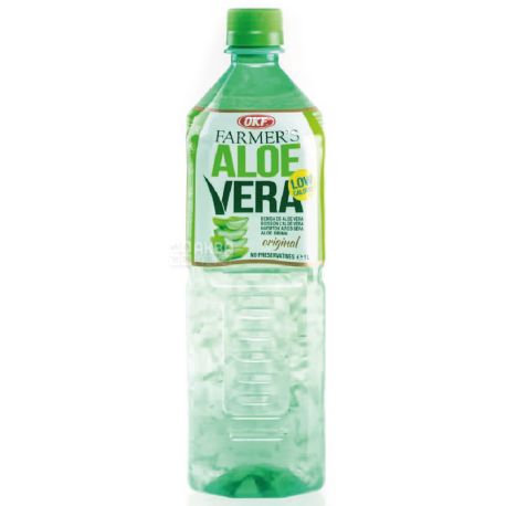 OKF, Farmers Aloe, Low calorie, 1 л, ОКФ, Напій на основі алое, негазований, низькокалорійний, ПЕТ