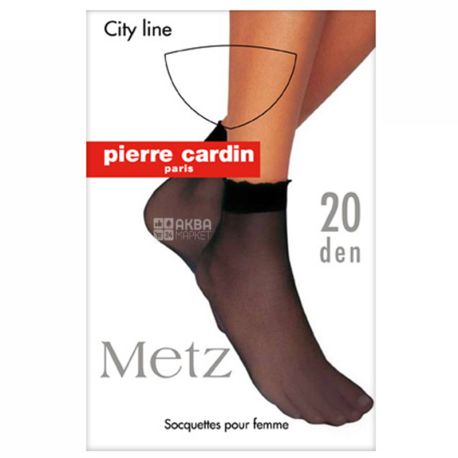 Pierre Cardin Metz, Носки женские черные с резинкой, универсальный размер, 20 ден