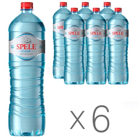 Spele Clear, Вода негазована, 1,5 л, Упаковка 6 шт., ПЕТ