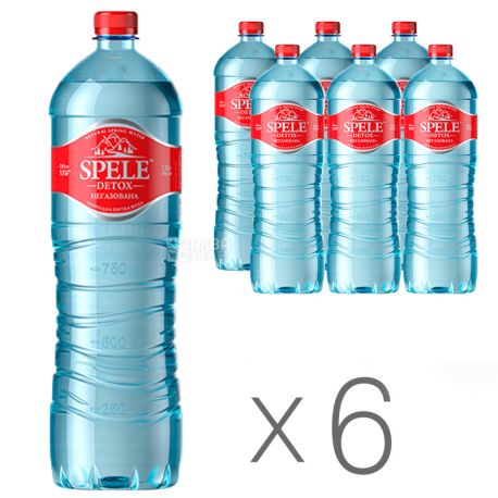 Spele Detox, Вода негазована, 1,5 л, Упаковка 6 шт., ПЕТ