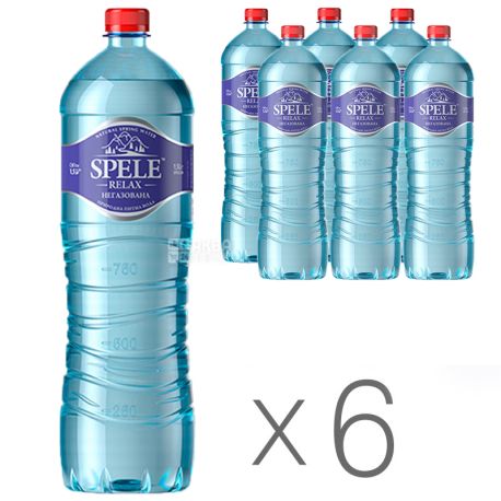 Spele Relax, Non-carbonated water, 1.5 l, pack of 6, PAT