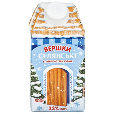 Selyansky, ultrapasteurized cream, 33%, 500 g