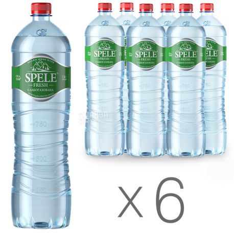Spele Fresh, Вода негазированная, 1,5 л, Упаковка 6 шт., ПЭТ