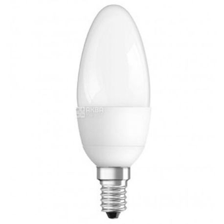 Osram LED, Лампа светодиодная, цоколь E14, 6,5W, 3000К, теплое свечение, 550lm