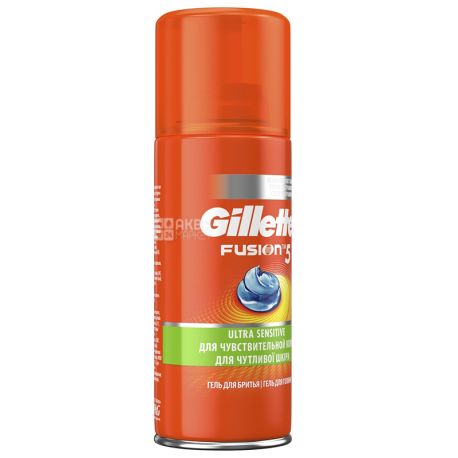 Gillette Fusion5 Ultra Sensitive, 75 мл, Гель для бритья, для чувствительной кожи 