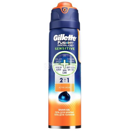 Gillette Fusion ProGlide, 170 мл, Гель для бритья,  для чувствительной кожи 