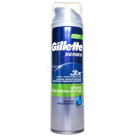 Gillette Series Sensitive, 200 мл, Гель для гоління, для чутливої шкіри