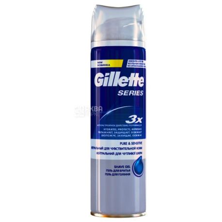Gillette Series Sensitive Skin, 200 мл, Гель для гоління, для чутливої шкіри