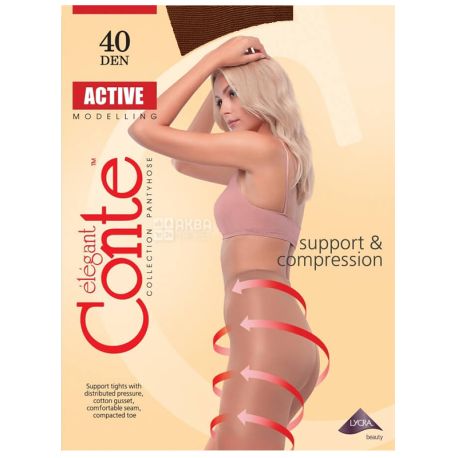 Conte Active, Колготки жiночi мокко, 3 розмiр, 40 ден