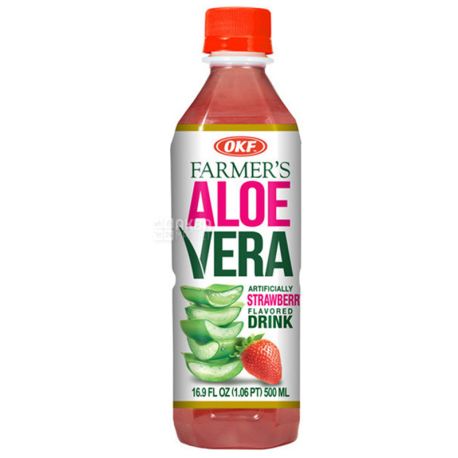 OKF, Farmers Aloe Strawberry, 0,5 л, ОКФ, Напій соковий, Полуниця, негазований, ПЕТ