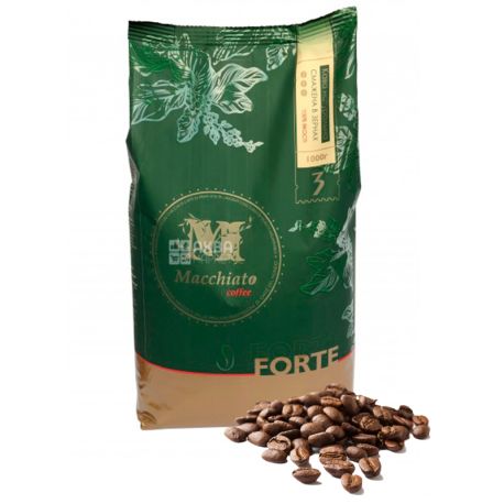 Галка, Forte Macchiato Сoffee, 1 кг, Кофе Форте Макиато, темной обжарки, в зернах