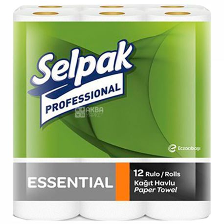 Selpak, Professional, 12 рул., Паперові рушники Селпак, 2-шарові, 12 м, 28х19 см
