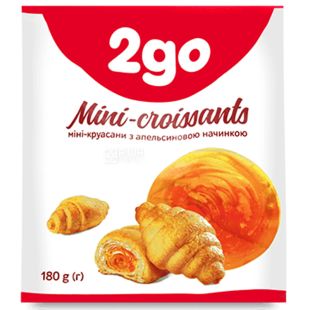2go, 180 г, Мини-круассаны с апельсиновой начинкой