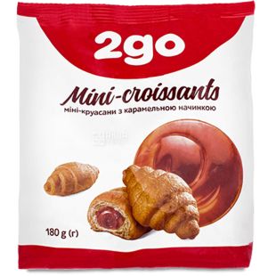 2go, 180 г, Мини-круассаны с карамельной начинкой