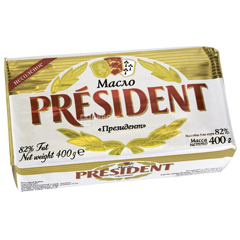 Купить President, Масло сливочное, 82%, 400 г Онлайн (24/7) - Цена ...