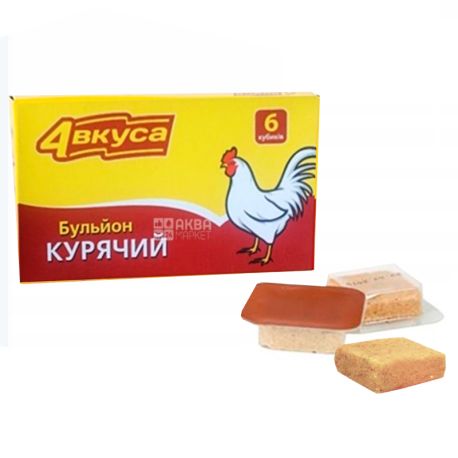 Четыре вкуса, Бульон куриный, 10 г, упаковка 6 штук