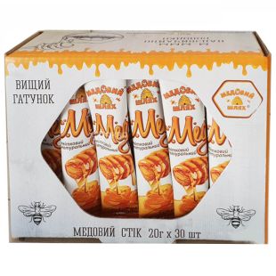Медовий шлях, 30 шт. х 20 г, Мед акациевый, в стиках