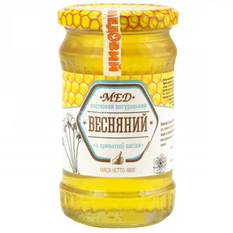 Мед весенний, 400 г, ТМ Медовий шлях