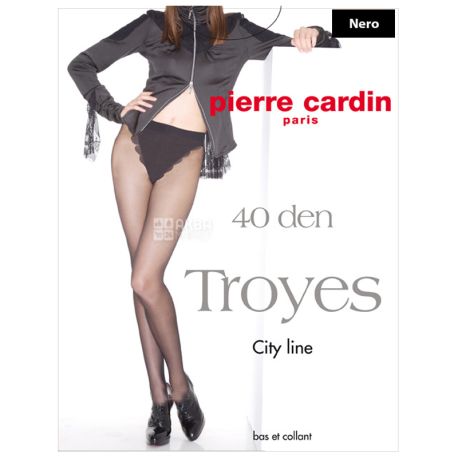 Pierre Cardin Troyes, black women's tights, 2 size, 40 den