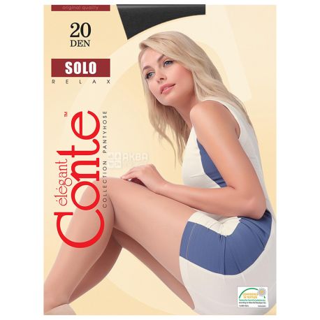 Conte Solo Nero, Колготи жіночі чорні, 20 ден, розмір 2