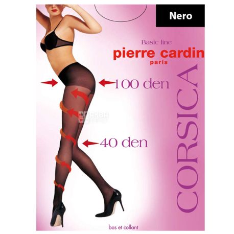 Pierre Cardin Corsica, Колготки женские черные, 3 размер, 40 ден