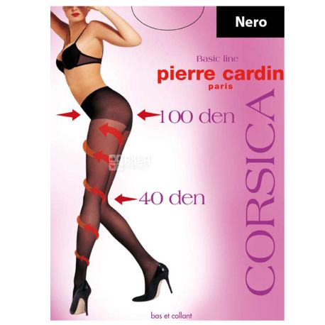 Pierre Cardin Corsica, Колготки жіночі чорні, 3 розмір, 40 ден