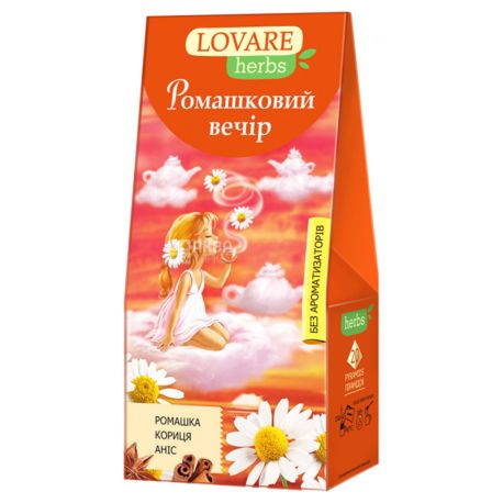Lovare Chamomile evening, Flower tea packaged, 20 pyramids