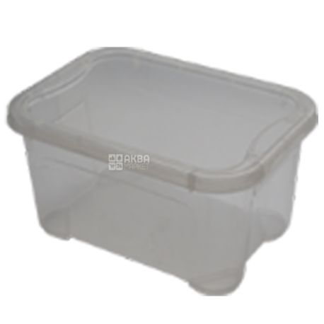 The container for trifles, plastic, transparent 265kh185kh137mm, 5 l, TM Krion Plus